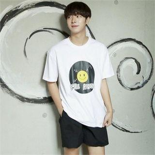 Smiley Print Cotton T-shirt