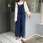 Cropped Wide-leg Pinafore Jumpsuit