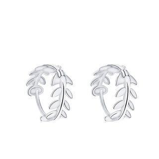 Leaf Hoop Earring 1 Pair - As Shown In Figure - One Size