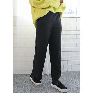 Tall Size Fleece-lined Wide-leg Pants