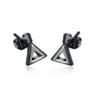 Simple And Fashion Geometric Triangle Stud Earrings Black - One Size