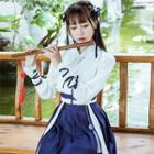 Hanfu Set: Long-sleeve Top + Maxi Skirt