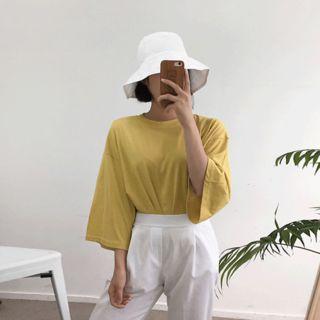 Colored Drop-shoulder T-shirt