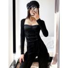 Square-neck Corset Crop Top