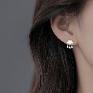 Cloud Stud Earring Stud Earring - 2 Pcs - Silver - One Size