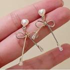 Pearl Bow Earring Bow Pearl - One Size