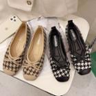 Houndstooth Bow Square Toe Flats
