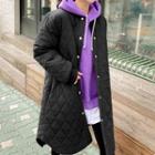 Plus Size Dip-back Quilted Coat