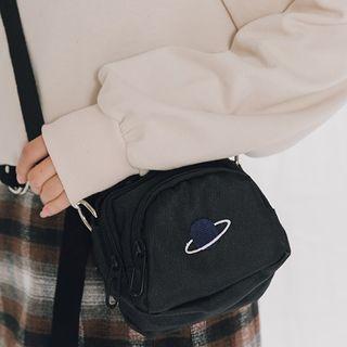 Planet Embroidered Shoulder Bag Black - One Size