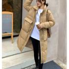 Hooded Stand-collar Maxi Jacket