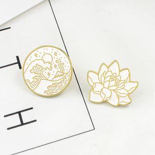 Alloy Lotus / Sea Wave Brooch