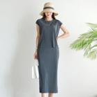 Set: Pleated Cap-sleeve T-shirt + Long Skirt