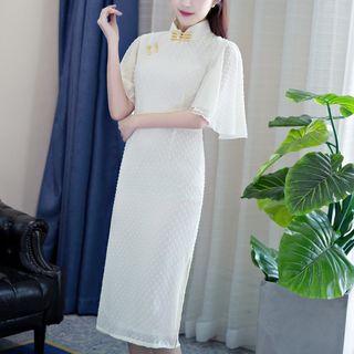Elbow-sleeve Qipao Dress