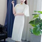 Elbow-sleeve Qipao Dress