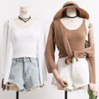 Set: Knit Camisole + Open-front Cardigan