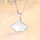 S925 Sterling Silver Apricot Leaf Pendant Necklace As Shown In Figure - One Size