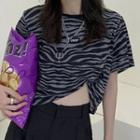 Zebra Short-sleeve T-shirt Black & Gray - One Size