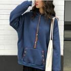 Embroidered Fringed Hoodie