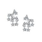 Rhinestone Star Earring 1 Pair - S925 Silver Needle - One Size