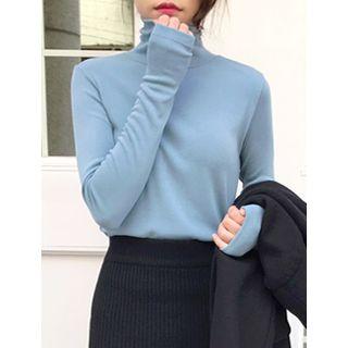 Turtle-neck Cotton T-shirt