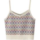 Argyle Knit Cropped Camisole Top Almond - One Size