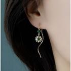 Star Rhinestone Threader Earring 1 Pc - As Shown In Figure - One Size