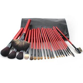 Set Of 22: Makeup Brush Set Of 22 - Wine Red - One Size