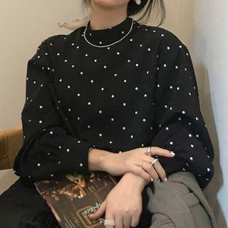 Dotted Blouse White Dots - Black - One Size