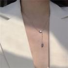 Bean Pendant Alloy Necklace Silver - One Size