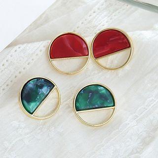 Colour Block Alloy Disc Earring