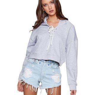 Long-sleeved Oversized Hooded Plain Slim Sweatshirt