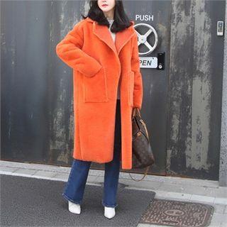 Open-front Faux-fur Reversible Coat
