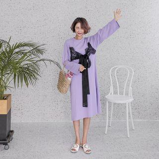 Tie-front Midi T-shirt Dress