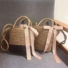 Bow Woven Handbag With Shoulder Strap