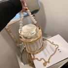 Chain Ratten Woven Bucket Bag Khaki - One Size