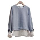 Chiffon Hem Long Sleeve Top