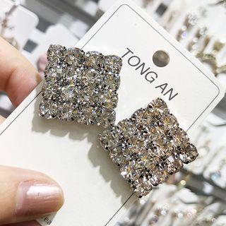 Rhinestone Square Earring As Shown In Figure - One Size
