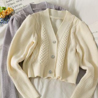 Argyle Crop Cardigan