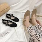 Knitted Ankle Strap Flats