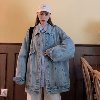 Oversized Denim Button Jacket