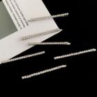 Rhinestone Hair Pin Set - Silver - One Size