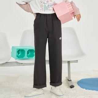 Cropped Lettering Print Wide Leg Pants