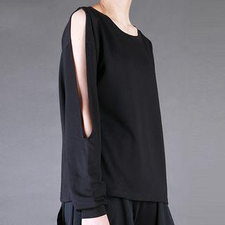 Cutout Long-sleeved Top