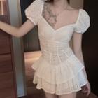 Short-sleeve Eyelet Lace Romper