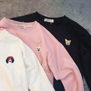 Dog Embroidered Sweatshirt