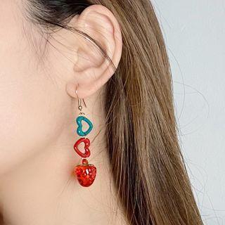 Strawberry Heart Resin Dangle Earring