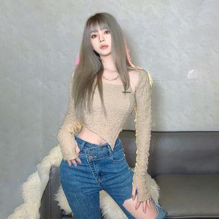 Set: Halter Cropped Camisole Top + Shrug