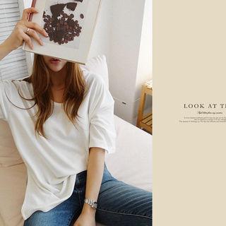 Short-sleeve Fleece Lined T-shirt