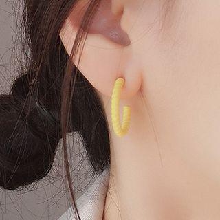 Matte Open Hoop Earring 1 Pair - Yellow - One Size