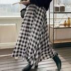 Checked Maxi Full Skirt Black - One Size
